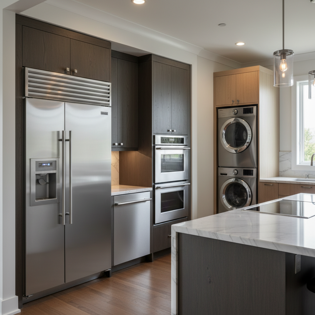 Premium household appliances in a luxury home environment